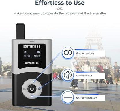 Retekess T130U(4nd Gen T130)Tour Guide System, Translation System(1TX 15RX) | for Church,School,Travel, U-Band, 200M, 40H, with16 USB Charging Ports, Less Interference Voice, One-Key Operation - style: 1-15