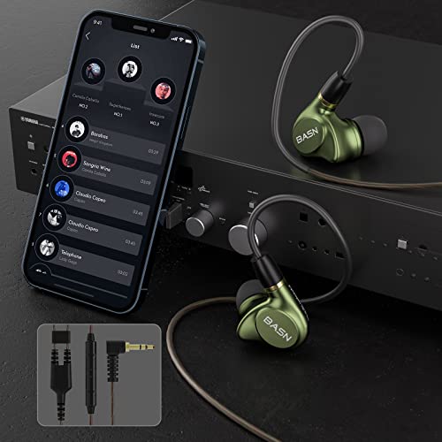 BASN Metalen 4 Drivers in-Ear Monitor Headphones (Metallic Green) - color: Green