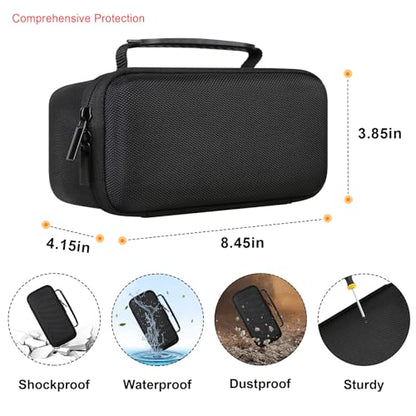 GPS Speaker Hard Carrying Case for Bushnell Golf Wingman View Golf Speaker | Bushnell Wingman GPS Golf Speaker Travel Protective Bag Storage Holder, Extra Mesh Pocket Fits Charging Cable Remote, Black+ - color: Black+inside Orange