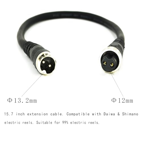 Electric Reel Cable. 1.3FT Rust-Proof Material. Compatible with Daiwa Tanacom Seaborg Shimano Plays ForceMaster Electric Reel