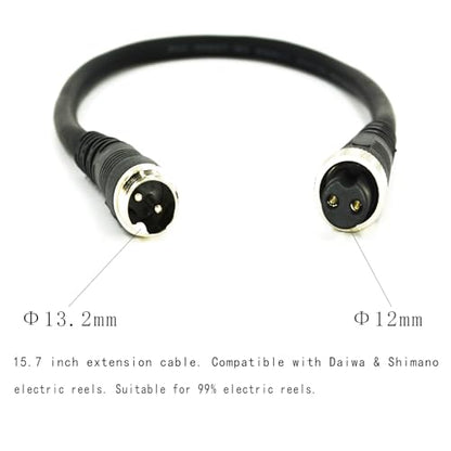 Electric Reel Cable. 1.3FT Rust-Proof Material. Compatible with Daiwa Tanacom Seaborg Shimano Plays ForceMaster Electric Reel