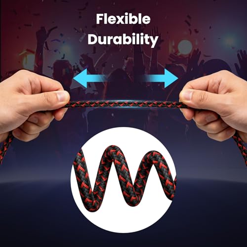 KIRFEIHT RCA Cables - 2RCA to 2RCA Subwoofer Cable OFC Core Gold-Plated Plug Nylon Braided Car Audio Cable for Hi-Fi Systems, Home Theater, HDTV, Amplifiers, Speakers 1FT - Red & Black - size: 1FT, style: 2RCA TO 2RCA
