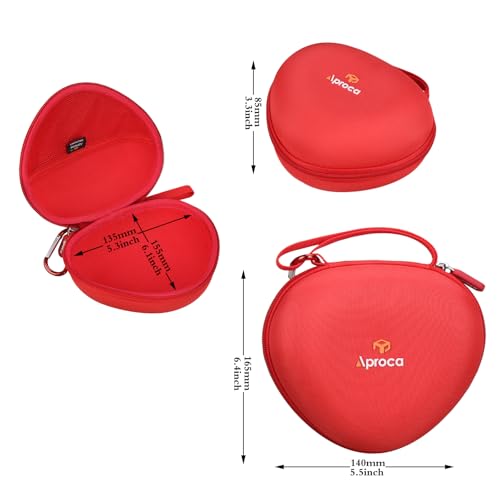 Aproca Kids Headphones Case Compatible with iClever BTH12 / HS19 / BTH26 Kids Bluetooth Headphones, Storage Hard Bag -Red (Case Only) - color: Red