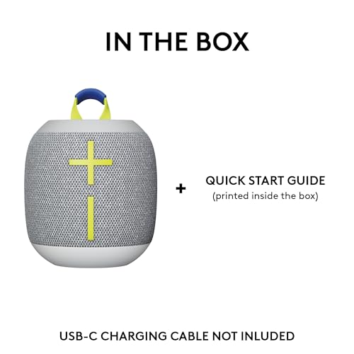 Ultimate Ears WONDERBOOM 4 Portable Waterproof Speaker - Gray | Balanced 360-Degree Sound and Bass, Dustproof, Floating, 131ft (40m) Range - color: Gray
