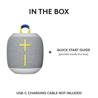 Ultimate Ears WONDERBOOM 4 Portable Waterproof Speaker - Gray | Balanced 360-Degree Sound and Bass, Dustproof, Floating, 131ft (40m) Range - color: Gray