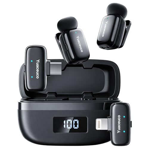 Mini Wireless Lavalier Microphone for iPhone ipad Android - color: Mic Mini (2TX+1 C RX+1 Lightning RX+Charging Case)