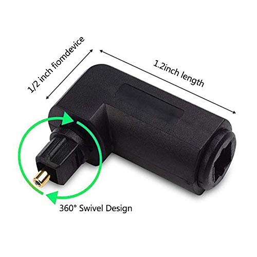 CablesOnline 2-Pack Right Angle (90 Degree) Toslink Digital Optical Audio Adapter (AD-T03-2)
