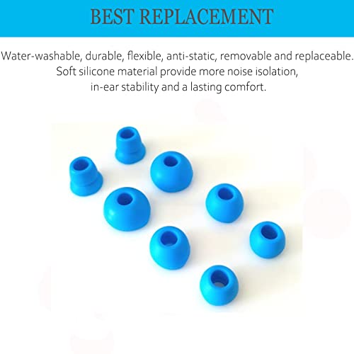 Replacement Silicone Eartips Earbuds Eargels for Beats by dr dre Powerbeats 3 Wireless Stereo Earphones (Blue) - color: Blue