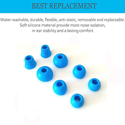 Replacement Silicone Eartips Earbuds Eargels for Beats by dr dre Powerbeats 3 Wireless Stereo Earphones (Blue) - color: Blue