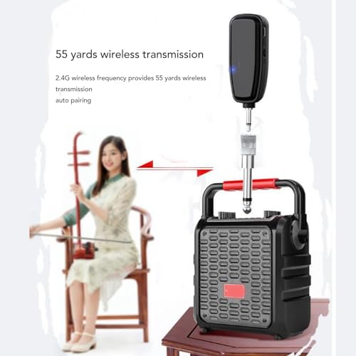 Violin Pickup Microphone, 2.4G Wireless Noise Reduction Instrument Mic with 3.5mm to 6.35mm Adapter for Acoustic Violin