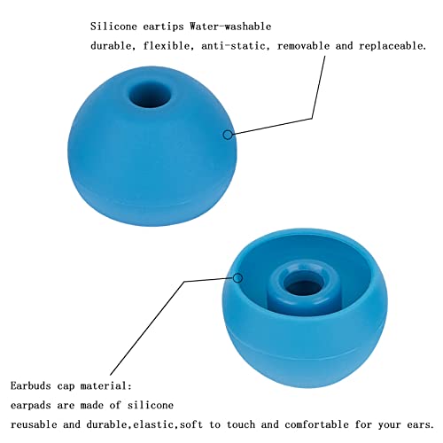 Replacement Eartips Silicone Ear Buds Tips Compatible with Powerbeats Pro Beats Wireless Earphone Headphones，4 Pairs（Blue） - color: Blue