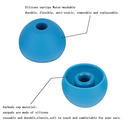 Replacement Eartips Silicone Ear Buds Tips Compatible with Powerbeats Pro Beats Wireless Earphone Headphones，4 Pairs（Blue） - color: Blue