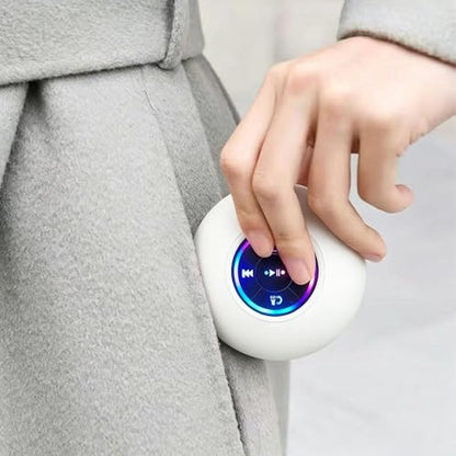 Mini Bluetooth Shower Speaker White, Silicone Suction Cup Portable Speaker with LED Lights, IPX4 Waterproof, Built in Mic, for Bathroom Kitchen Outdoors, Ideal Gifts (White) - color: White
