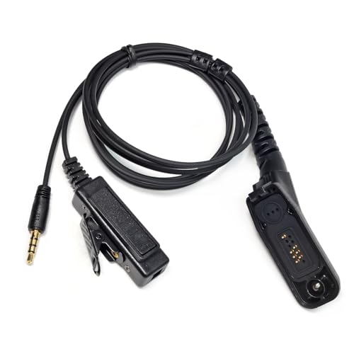 Universal Multi-pin to 3.5mm Audio Adapter with PTT(Push to Talk) Compatible with Motorola XPR7550e XPR6350 XPR6550 APX 4000 6000 7000 & 3.5mm Audio Input Interface Headsets with Built-in Mics