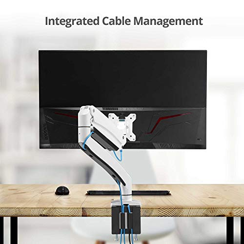 SIIG Single Monitor Desk Mount, 17"-43", 33 lbs, VESA 75/100, CE-MT3111-S1 | Mount one monitor on a desk from 17"-43" up to 33 lbs; C-clamp and grommet mounting confirm desk fit.
