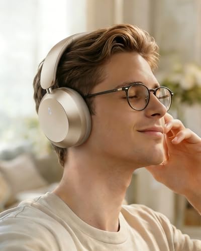 Wentronic Y05 Wireless Bluetooth Headphone, Noise Cancelling, Starlight | Wireless Over-Ear Headphones, Hi-Res Audio, 48H Playtime, Built-in Mic, Comfort & Connectivity, Works with iOS, Android & PC - color: Starlight