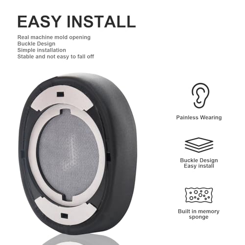 E55BT Replacement Ear Pads Ear Cushions Compatible with JBL E55BT E55 (E55 BT) Over-Ear Wireless Headphones Softer Protein Leather Noise Isolation Memory Foam Earpads Ear Cups Cover (Black) - color: Black