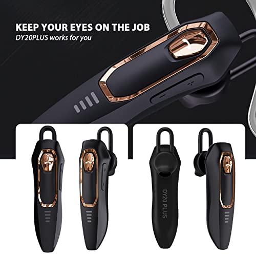 Single Ear Headsets Wireless Bluetooth, 30H Talking Time, Noise Canceling Mic Hands-Free Calls, Hands Free Wireless Bluetooth Earpiece, Call Reminder Function, for Driving/Business/Conference Phone