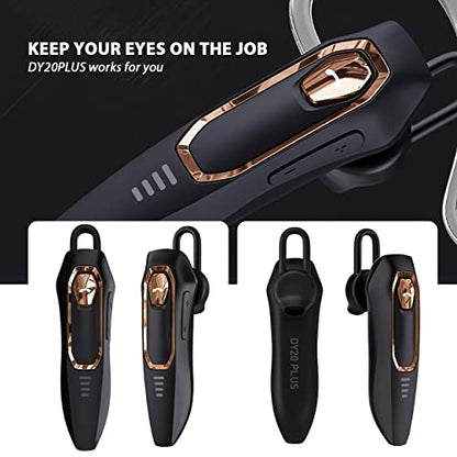 Single Ear Headsets Wireless Bluetooth, 30H Talking Time, Noise Canceling Mic Hands-Free Calls, Hands Free Wireless Bluetooth Earpiece, Call Reminder Function, for Driving/Business/Conference Phone