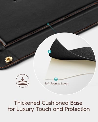 VLANDO Valet Tray, Foldable PU Leather Catchall Tray, Black - color: Black, size: Square