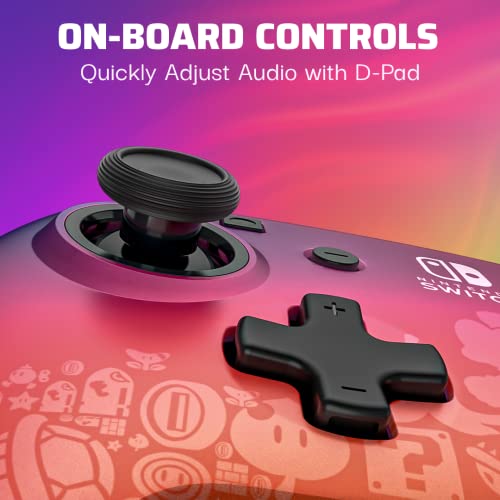 PDP REMATCH Enhanced Wired Controller, Officially Licensed for Nintendo Switch, Switch Lite & Switch - OLED Model, Nintendo Switch 2, Compatible Gamepad, Customizable Programmable Buttons, Super Mario Star Spectrum (Rainbow) - color: Star Spectrum