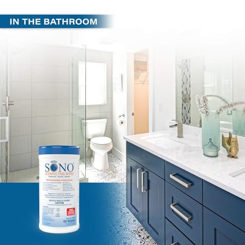 SONO Disinfecting Wipes - Alcohol-Free, No Bleach, Medical-Grade I Multi-Surface Cleaning for Home, School, Office, Hospital, Gym I Gentle on Electronic Devices I Everyday Use I 80 CT - size: 80 Count (Pack of 1)