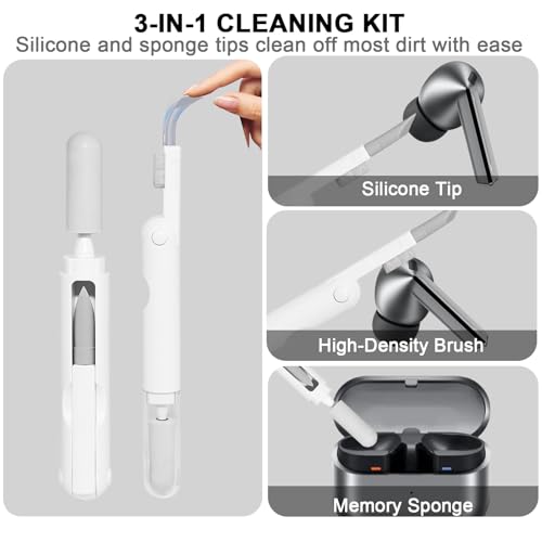 Memory Wire Ear Hooks Designed for Samsung Galaxy Buds 3 Pro & Galaxy Buds 3, with Anti-Lost Lanyard and 3-in-1 Cleaning Kit, Anti-Slip Sports Earhook Accessories – Black