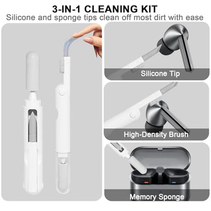 Memory Wire Ear Hooks Designed for Samsung Galaxy Buds 3 Pro & Galaxy Buds 3, with Anti-Lost Lanyard and 3-in-1 Cleaning Kit, Anti-Slip Sports Earhook Accessories – Black