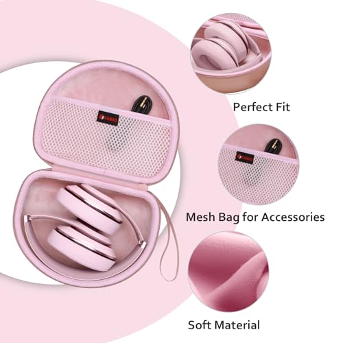 Headphone Case Compatible with Beats Studio Pro/Solo 4 / Studio 3 / Solo 3 / Picun B8 / BERIBES/JLab JBuds Lux ANC Wireless Bluetooth Noise Cancelling Headphones (Rose Gold) - color: Rose Gold