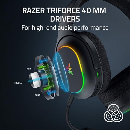 Razer Barracuda X Chroma Wireless Gaming Headset, 2.4 Ghz, Black | Bluetooth, Lightweight, Chroma RGB, 40mm Drivers, Cardioid Mic, 70 Hr Battery, for PC, Mac, PS5, Switch 2, Smartphone - color: Black