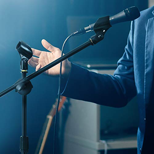 Pyle Universal Tripod Microphone Stand - Pair of Adjustable Height 27.5” to 52” High and Extendable Boom Length 24” w/ Lock Tension Knob - 2 M-6 Microphone Holder and Heavy Duty Carry Bag