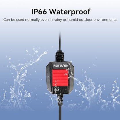 Retevis RT48 Walkie Talkie Earpiece with Mic,IP66 Waterproof | Compatible with RT29G/RT29S/RT47/RT47V, Ailunce HD1/HD2/HA1G, Motorola EX500 Walkie-talkies, 2 Way Radio Earpiec(4 Pack)