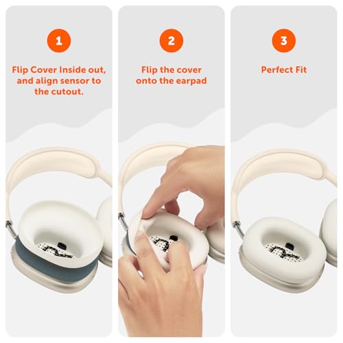 WC SweatZ Max - Patented Silicone Sweat Covers for AirPods Max 1 | Made by Wicked Cushions | (Does Not Fit AirPods Max 2). Sweatproof, Full Earpad Protection | Starlight - color: Starlight