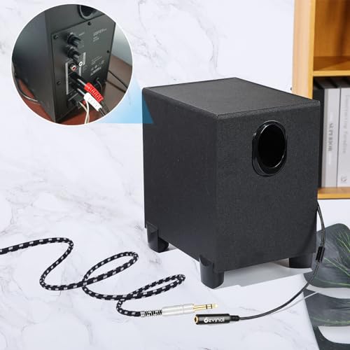 TRS to Dual TS Breakout Cable - 1/4" Female Stereo to Dual 6.35mm TS Male Adapter & 6.35mm Female to 2 x 1/4" Mono Y Splitter - 1 ft - color: Black 1/4" TRS Female to Dual 1/4" TS Male 1 Foot