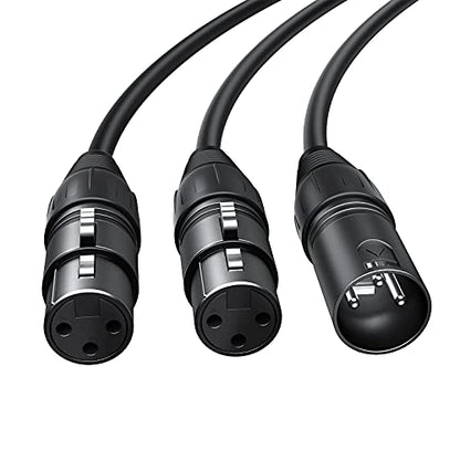 Balanced XLR Splitter Dual XLR Female to 1XLR 3Pin XLR Y-Split Patch Cable | 2XLR to 1XLR 3Pin Microphone Splitter for Studio Preamp,Equzalizer, speaker, Patch Bay, Studio Harmonizer, 1-feet - size: 1 Male XLR to 2 Female XLR, style: 2 Pack