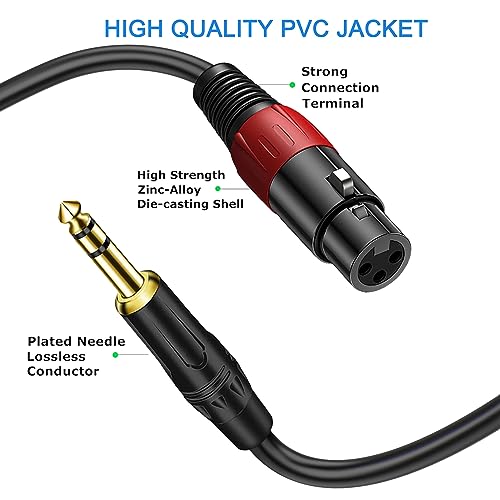 LanSenSu XLR to 1/4 TRS Stereo Adapter,XLR Female to 1/4 Inch (6.35mm) Stereo Balanced Microphone Stereo Audio Converter AdapterCable 2Pack-100ft - size: 6.35mm to XLR Female-100ft