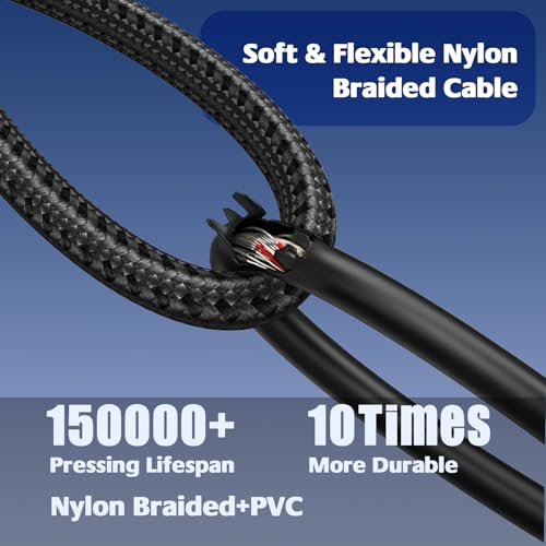XLR to USB C Cable 10ft, USB C to XLR Female Microphone Cable Nylon Braided for iPhone 15, Samsung, Google, HTC, Xiaomi Smartphone, Tablets, Notebooks - size: 10ft 1pack
