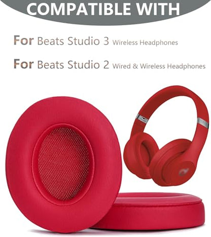 Replacement Ear Pads Compatible with Beats Studio 3 Wireless red - color: red
