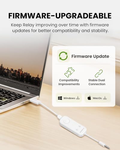Avantree Relay - Airplane Bluetooth Adapter for 2 AirPods or Headphones | Qualcomm aptX Adaptive, 25H Battery, Firmware Upgrades, Volume Controls, 3.5mm AUX Audio Transmitter for Flight Travel & Gym - color: 2-White
