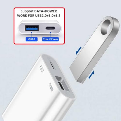 CY Type C USB-C to Standard Type-A USB3.0 Female with PD Power Charge Adapter Compatible with MAC Laptop Tablet Phone - style: USB+PD