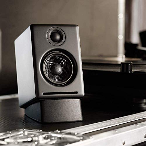 Audioengine DS1 Angled Desktop Speaker Stands – Isolation Speaker Stands | for Computer Speakers and Bookshelf Speakers - Black - color: Black, size: Plastic