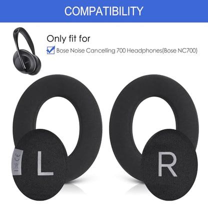 Replacement Ear Pads for Bose 700, Cooling Earpad Cushions for Bose NC700 - color: Matte Black-Cooling