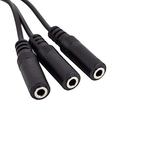 Ancable 3.5mm (1/8") TRS 1 Male to 3 Female 3-Way Stereo Splitter Audio Cable - color: Silver