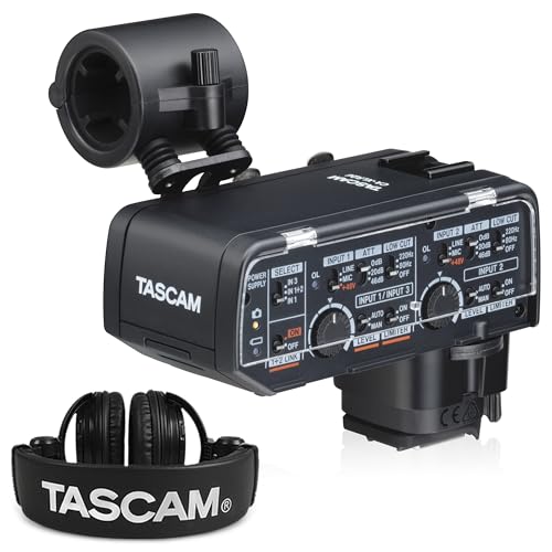 Tascam CA-XLR2d-C Canon Kit XLR Mic Adapter and Studio Headphones