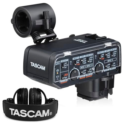 Tascam CA-XLR2d-C Canon Kit XLR Mic Adapter and Studio Headphones