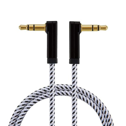 3.5mm Aux Cable 6FT/1.8M, 90 Degree Male to Male Auxiliary Audio Cable for Phones, Headphones, MP3 Player, Car/Home Stereo, Laptops, Speaker, iPads - size: 6 FT