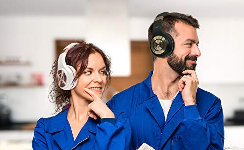 Morpheus 360 Bluetooth Headphones, Wireless Headphones Over Ear, Wireless Headset with Microphone, Black with Gold Accents, Comfortable Design HP5500G - color: Black with Gold Accents