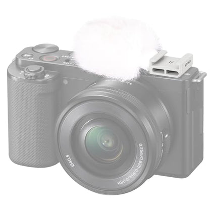 Neewer Cold Shoe Wind Muff for ZV Series Vlog Cameras, Microphone Furry Windscreen with Cold Shoe Mount Adapter Accessory Compatible with Sony ZV-1F ZV-E10 ZV-1 ZV-E1 ZV-1 II, CA133 White - style: CA133 White