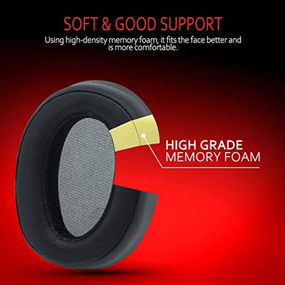 Krone Kalpasmos Replacement Earpads for Sony WH-H900N h.Ear on 2 & Sony MDR-100ABN Headphones, Sony Headphone Cushions Compatible with Sony 900N, Sony WH H900N earpads with Soft Foam Leather(Black) - color: Black