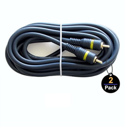 RCA Cable, 12ft,1-RCA Male to 1-RCA Male, Shielded, Gold-Plated Connectors, for Speakers/Subwoofers, Amplifiers, Home Theater Receivers, HDTV, Hi-Fi Systems, etc (2-Pack) - size: (2-Pack) 12-Feet